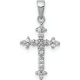 thumbnail image 1 of Sterling Silver Rhodium Diamond Cross Pendant (21 X 10) Made In India qdx162, 1 of 2