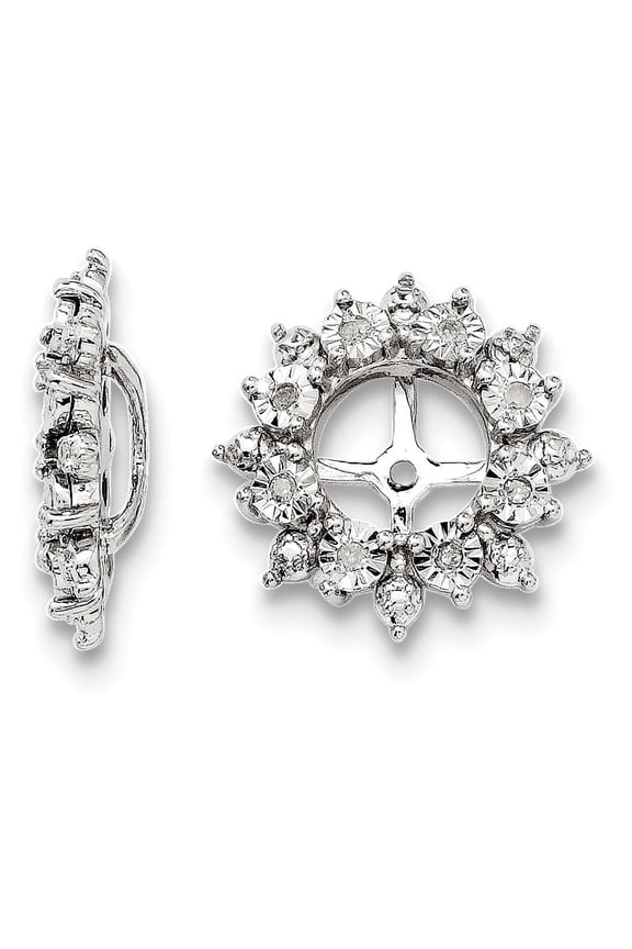 Sterling Silver Rhodium Diam. Earring Jacket QJ121