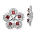 thumbnail image 1 of Sterling Silver Rhodium Diam. & Garnet Earring Jacket QJ140JAN, 1 of 2