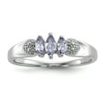 thumbnail image 1 of Sterling Silver Rhodium 3 Stone Tanzanite and Diamond Ring QR6790TZ, 1 of 5
