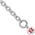 thumbnail image 1 of Sterling Silver Rhodium Engraveable Enamel Disc Medical Id Bracelet (8.75 X 16) Made In United States xsm118-8.75, 1 of 5