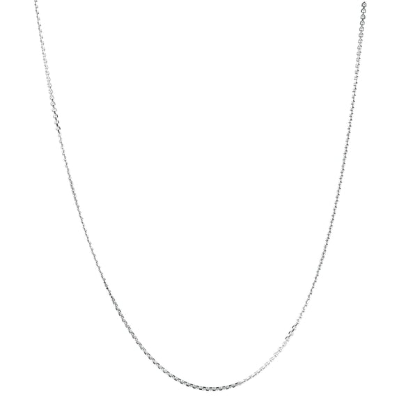 925 Sterling Silver Rhodium Finish 1.4mm Sparkle-Cut Cable Chain Lobster Clasp Necklace 20 Inch Chain Necklace for Women