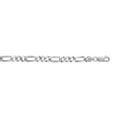 thumbnail image 1 of Sterling Silver Rhodium Finish 7.8mm Sparkle-Cut Figaro Chain Lobster Clasp Necklace - 22 Inch, 1 of 2