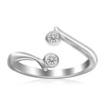 thumbnail image 1 of Sterling Silver Rhodium Finished Open Cubic Zirconia Accented Toe Ring, 1 of 2