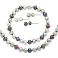 thumbnail image 1 of Sterling Silver Rhodium Fwc Pearl Necklace/7.25 Brace/3Pc Earring Set Made In China qh4792set, 1 of 5