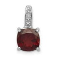 thumbnail image 1 of Sterling Silver Rhodium Garnet & Diamond Pendant QDX642, 1 of 4