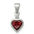 thumbnail image 1 of Sterling Silver Rhodium Garnet Diamond Pendant, 1 of 1