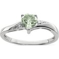 thumbnail image 1 of Sterling Silver Rhodium Green Quartz Diam. Ring (Size 9) Made In China qr4555ag-9, 1 of 5