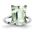 thumbnail image 1 of Sterling Silver Rhodium Green Quartz Diamond Ring, 1 of 1