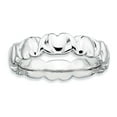 thumbnail image 1 of Sterling Silver Rhodium Hearts Ring, 1 of 11
