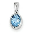 thumbnail image 1 of Sterling Silver Rhodium Light Swiss Blue Topaz Pendant Charm, 1 of 1
