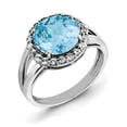thumbnail image 1 of Sterling Silver Rhodium Light Swiss Blue Topaz Ring, 1 of 1