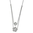 thumbnail image 1 of Sterling Silver Rhodium Multi-strand Cubic Zirconia With 2inch Ext Floral Necklace - 15 Inch, 1 of 3