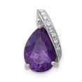 thumbnail image 1 of Sterling Silver Rhodium Pear Amethyst Chain Slide, 1 of 4