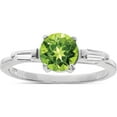 thumbnail image 1 of Sterling Silver Rhodium Peridot & Cz Ring (Size 8) Made In China qr638-8, 1 of 5