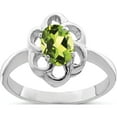 thumbnail image 1 of Sterling Silver Rhodium Peridot Ring (Size 6) Made In India qr646-6, 1 of 5