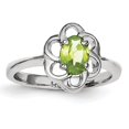 thumbnail image 1 of Sterling Silver Rhodium Peridot Ring, 1 of 1