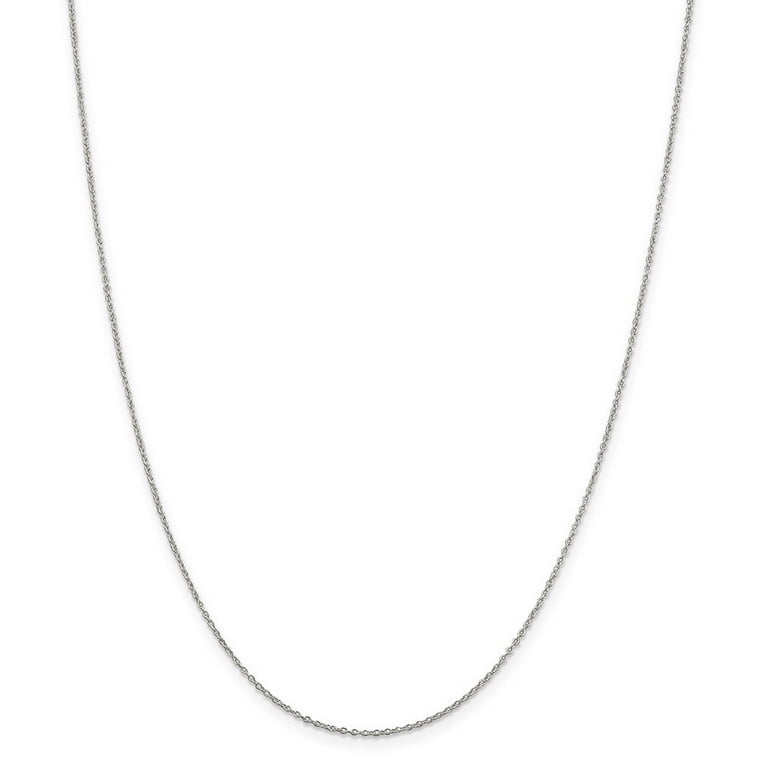Rolo Chain 1.1mm Necklace Rhodium on Sterling Silver Nontarnish Rolo Chain 1.1mm Necklace Rhodium on Sterling Silver Nontarnish