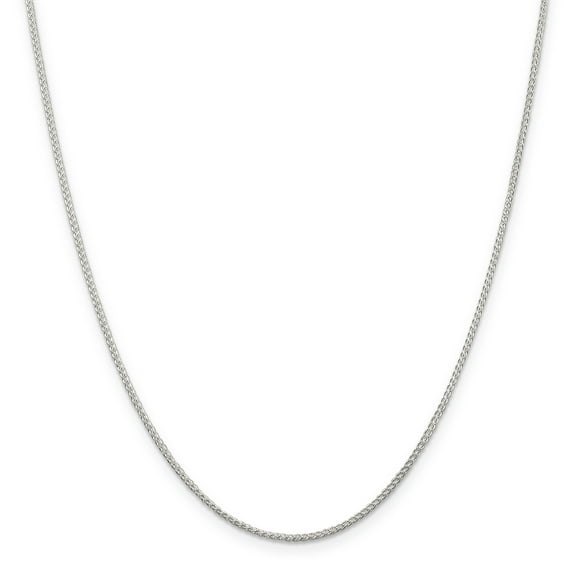 Sterling Silver Rhodium Plated 1.25mm Round Spiga Chain Necklace Size 16