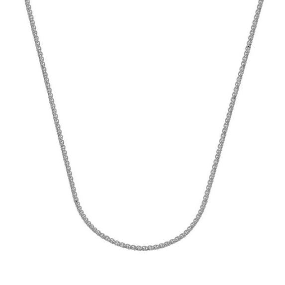 Sterling Silver Rhodium Plated 1.25mm Round Wheat Chain Necklace Lobster Claw Closure - 20 Inch