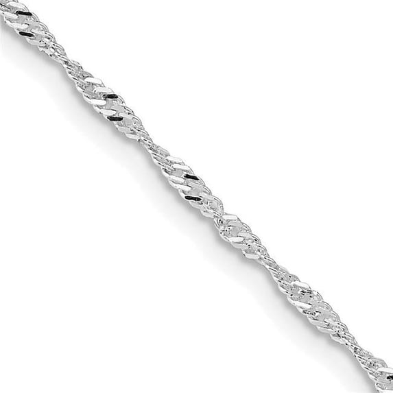 Sterling Silver Rhodium-Plated 1.75 mm 24 in. Singapore Chain
