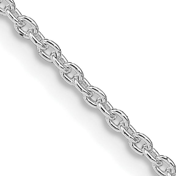 Sterling Silver Rhodium-Plated 1.95mm Cable Chain (16 X 1.95) Made In India qcl050r-16