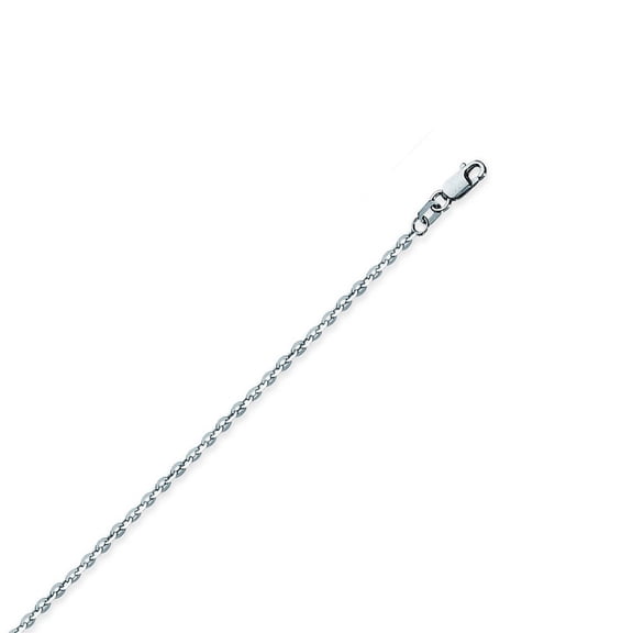 Sterling Silver Rhodium Plated 1.9mm Brilliant Sparkle-Cut Cable Chain Necklace - 20 Inch