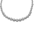 thumbnail image 1 of Sterling Silver Rhodium Plated 12mm Graduated Shiny Laser Bead Chain Necklace - 18.0 Grams - 18 Inch, 1 of 2