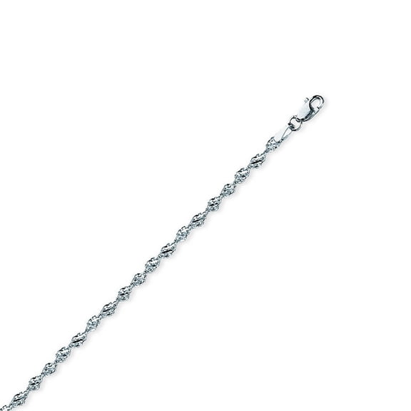 Sterling Silver Rhodium Plated 2.9mm Dorica Chain Necklace Lobster Claw Closure - 20 Inch