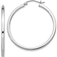 thumbnail image 1 of Sterling Silver Rhodium-Plated 2X35mm Square Tube Hoop Earrings (38 X 36) Made In Mexico qe4649, 1 of 5