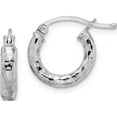 thumbnail image 1 of Sterling Silver Rhodium-Plated 3.00mm Diamond-Cut Hoop Earrings (22 X 20) Made In Mexico qe3543, 1 of 5