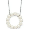 thumbnail image 1 of Sterling Silver Rhodium-Plated 4-5Mm Fwc Pearl Circle 18In Necklace (Width 1.3) (Length 18) - Jbsp, 1 of 5