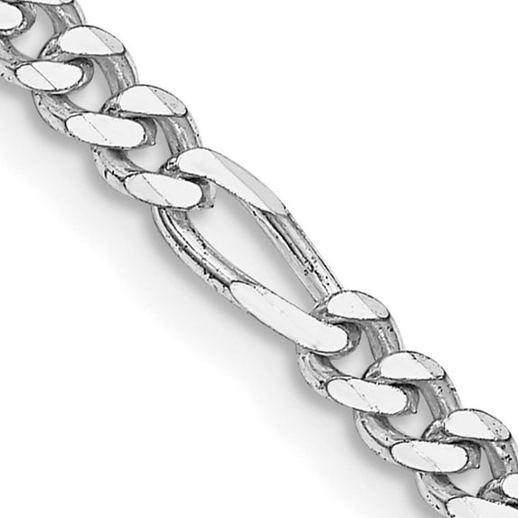 Sterling Silver Rhodium-Plated 4mm Figaro Chain (20 X 4) Made In India qfg100r-20