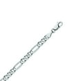 thumbnail image 1 of Sterling Silver Rhodium Plated 5.8mm Concave Figaro Chain Necklace Lobster Claw Closure - 22 Inch, 1 of 3