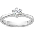thumbnail image 1 of Sterling Silver Rhodium-Plated 5Mm Round Cz 6-Prong Engagement Ringsize 6 (Width 1.75 To 3) - Jbsp, 1 of 5