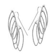 thumbnail image 1 of Sterling Silver Rhodium Plated 5pc Overlapping Dangle Textured Marque French Wire Earrings, 1 of 2