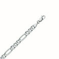 thumbnail image 1 of Sterling Silver Rhodium Plated 6.75mm Concave Figaro Chain Necklace Lobster Claw Closure - 20 Inch, 1 of 3