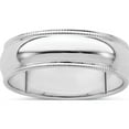 thumbnail image 1 of Sterling Silver Rhodium-Plated 6mm Half Round Milgrain Band (Size 6) Made In United States qwm060rh-6, 1 of 5