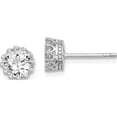 thumbnail image 1 of Sterling Silver Rhodium-Plated 6mm Polished Cz Post Earrings (7.38 X 7.37) Made In China qe15078, 1 of 6