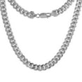 thumbnail image 1 of Sterling Silver Rhodium Plated 7mm Miami Cuban Link Chain Bracelet for Men Domed Surface 8 1/4 inch, 1 of 3