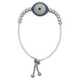 thumbnail image 1 of Sterling Silver Rhodium Plated Adjustable Cubic Zirconia Evil Eye Bracelet - 9.50 Inch, 1 of 2