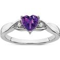 thumbnail image 1 of Sterling Silver Rhodium-Plated Amethyst And Diamond Ringsize 6 (Width 1.6 To 3.1) - Jbsp, 1 of 5