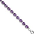thumbnail image 1 of Sterling Silver Rhodium-Plated Amethyst Bracelet (7 X 5) Made In India qx814am, 1 of 5