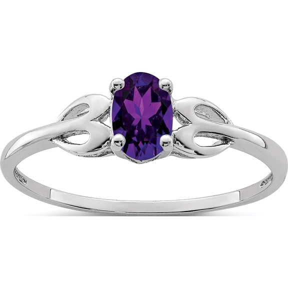Sterling Silver Rhodium-Plated Amethyst Ring (Size 10) Made In China qbr20feb-10