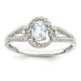 thumbnail image 1 of Sterling Silver Rhodium-Plated Aquamarine & Diam. Ring (Size 8) Made In India qbr16mar-8, 1 of 2