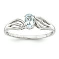 thumbnail image 1 of Sterling Silver Rhodium-Plated Aquamarine Ring (Size 7) Made In China qbr17mar-7, 1 of 2
