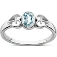 thumbnail image 1 of Sterling Silver Rhodium-Plated Aquamarine Ringsize 8 (Width 1.6 To 6.8) - Jbsp, 1 of 5