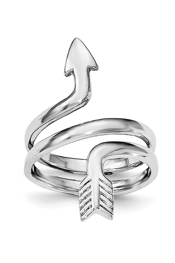 Sterling Silver Rhodium-plated Arrow Wrap Toe Ring