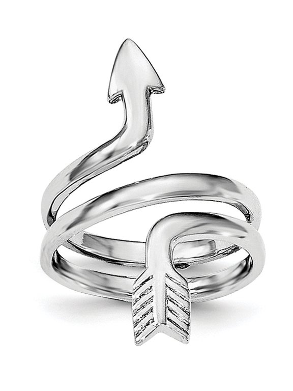 Sterling Silver Rhodium-plated Arrow Wrap Toe Ring