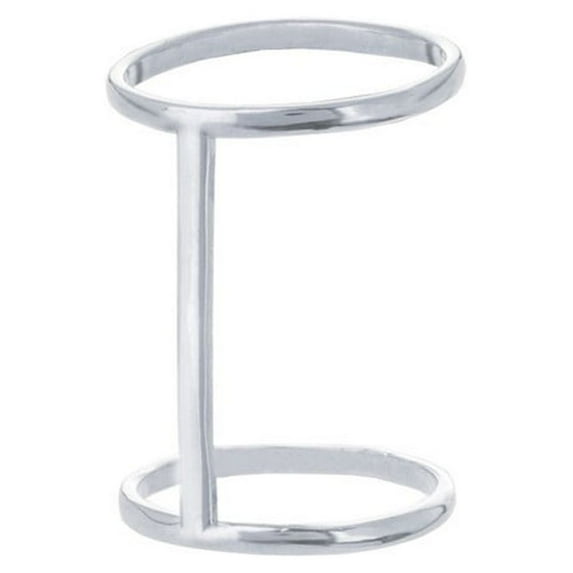 Sterling Silver Rhodium Plated Bar Connected Double Band Ring - 2.2 Grams - Size 7